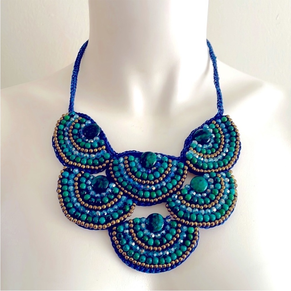Vintage handmade Chrysocolla necklace